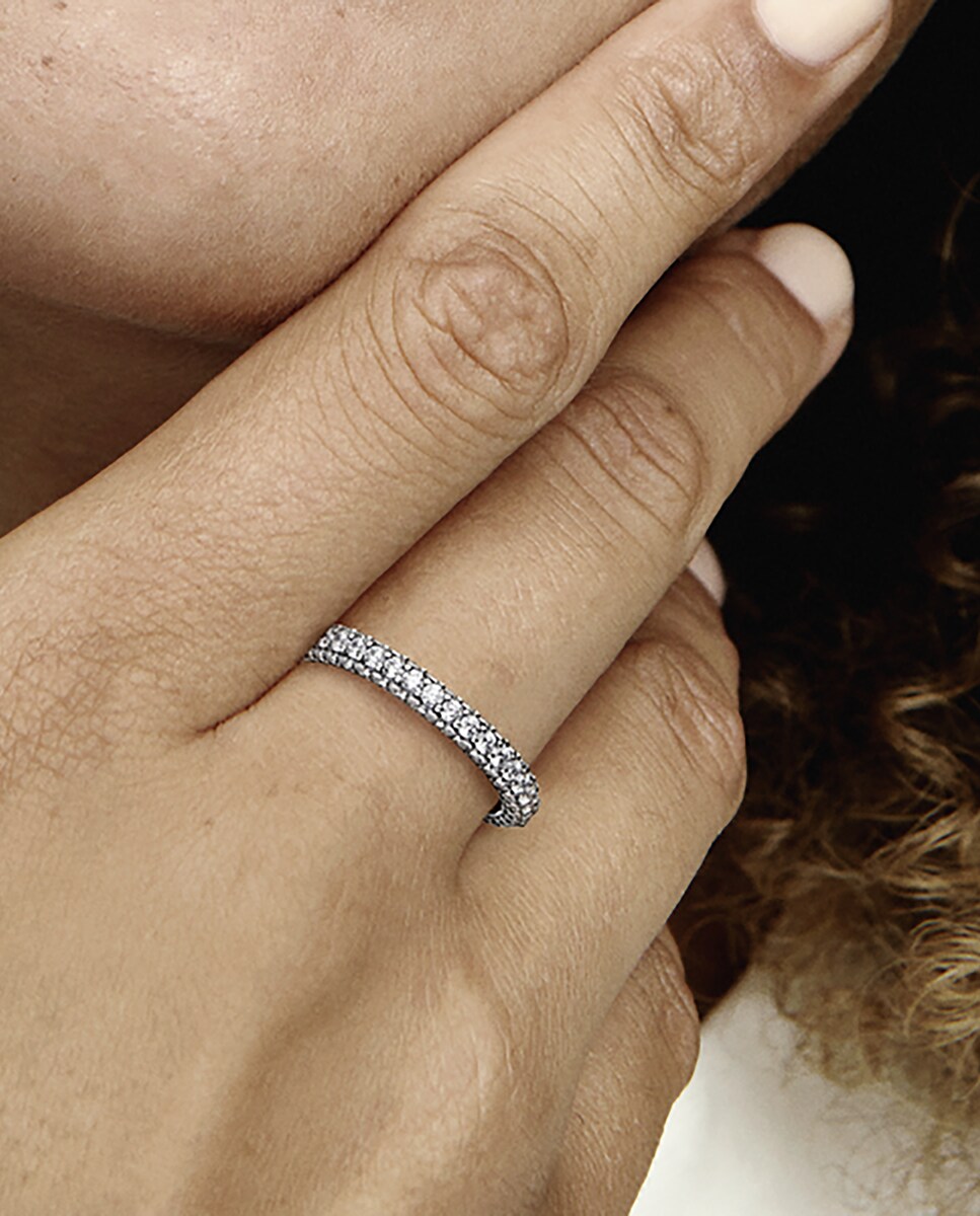 Anillo en plata de ley Fila en Pavé Blanco-3