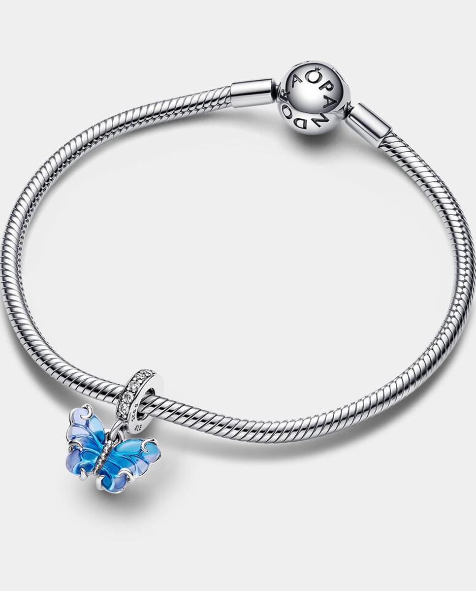 Charm colgante de cristal de murano mariposa - PANDORA - Azul Azul-2