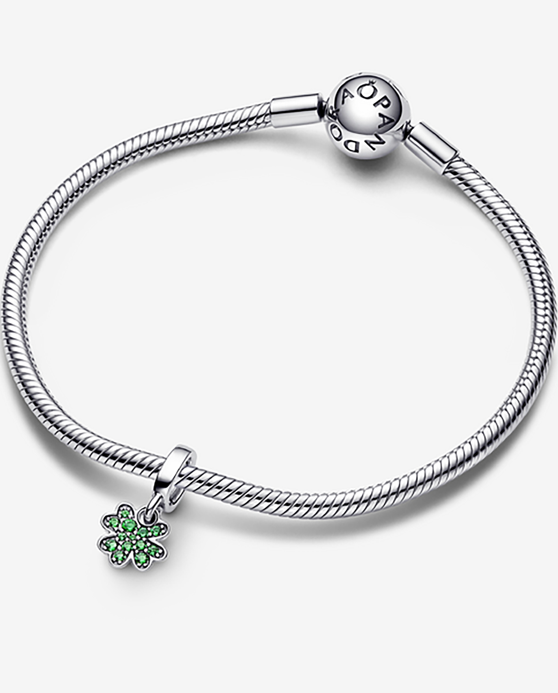 Charm colgante trébol de cuatro hojas - PANDORA - Verde Verde-2