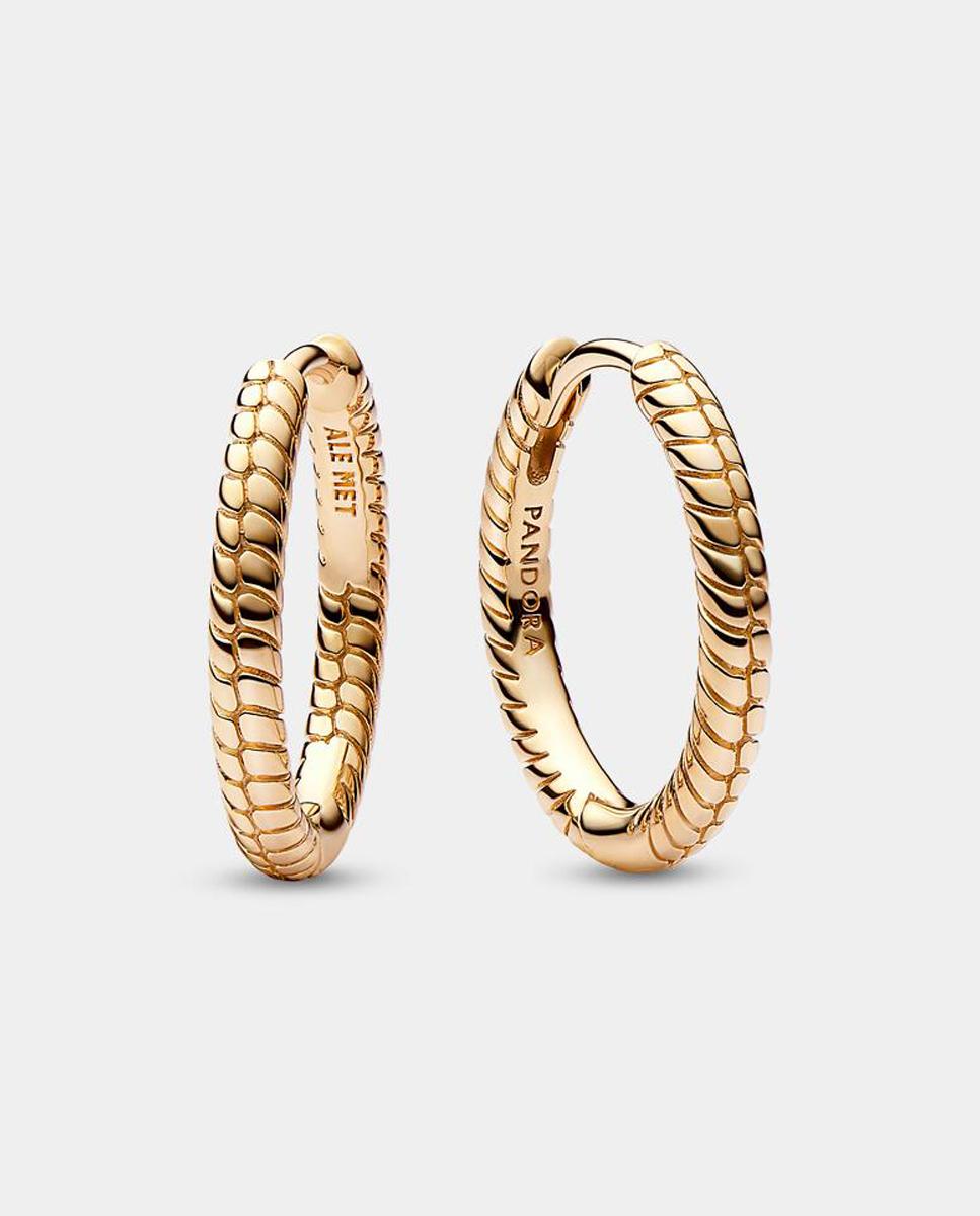 Pendientes de aro pandora moments para charm pequeños - Oro Oro-1