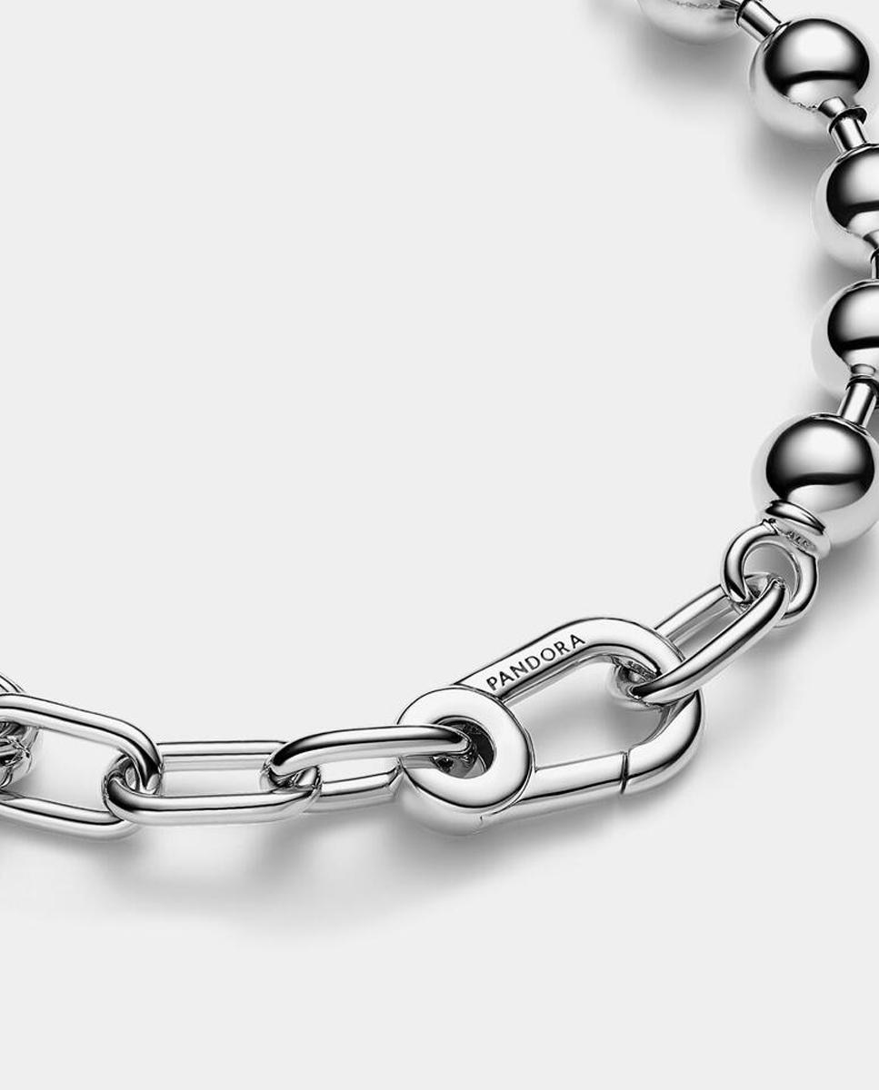 Imagen 2 de Pulsera de Eslabones Link y Cuentas Metálicas Pandora ME - Plata Plata