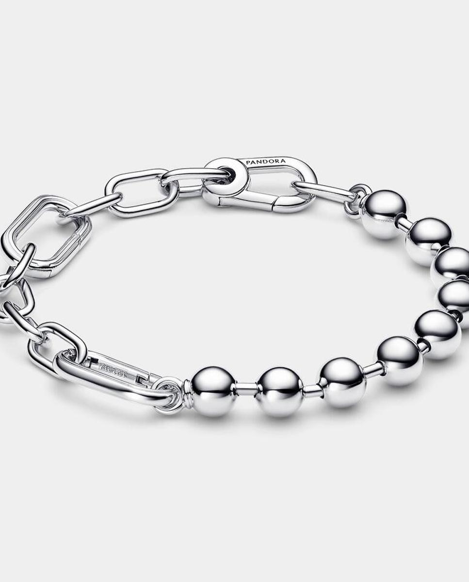 Imagen 1 de Pulsera de Eslabones Link y Cuentas Metálicas Pandora ME - Plateado Plateado