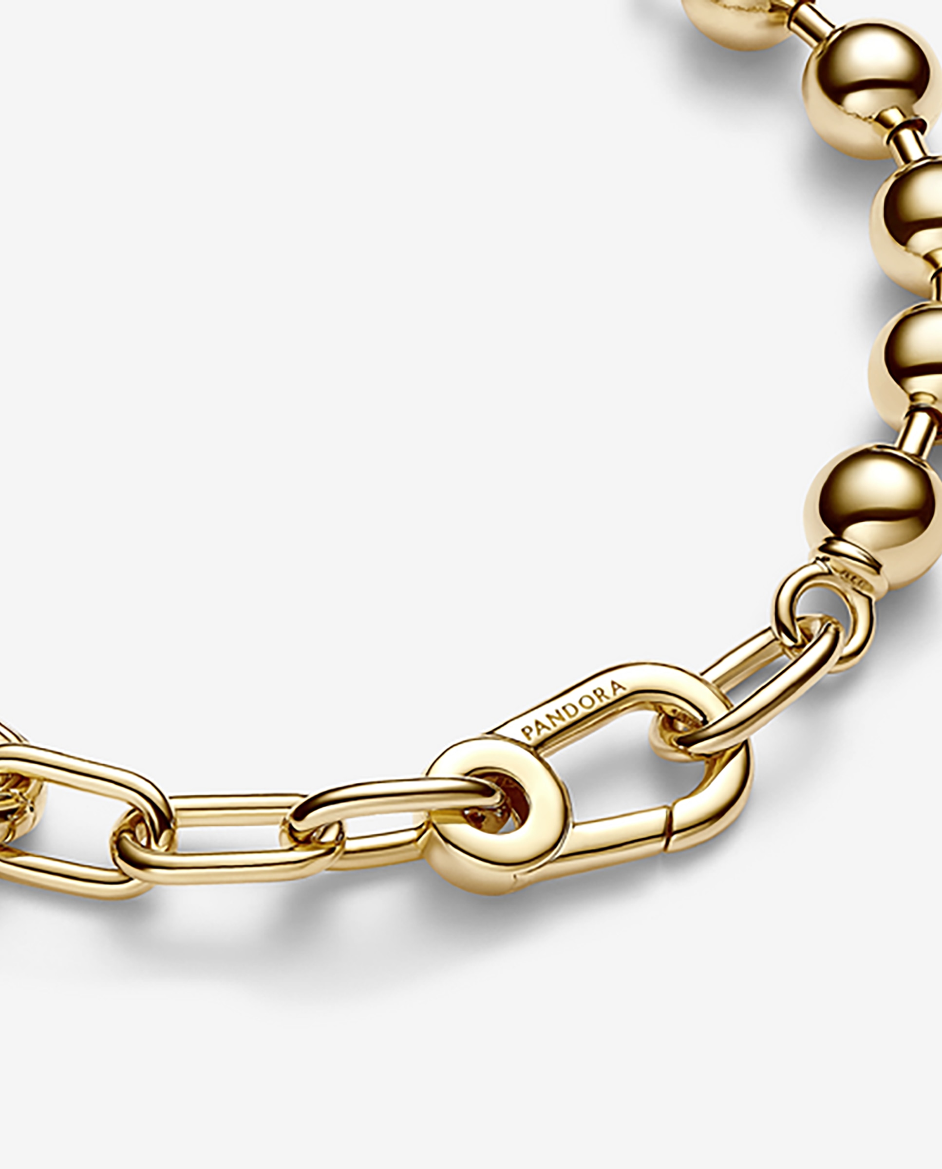 Pulsera de Eslabones Link y Cuentas Metálicas Pandora ME - Oro Oro-2