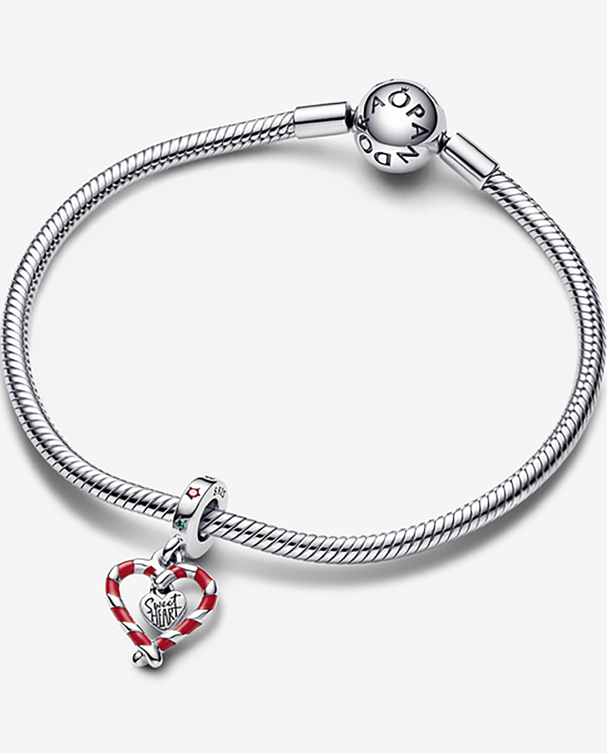 Imagen 2 de Charm colgante corazón bastón caramelo doble de navidad - PANDORA - Multicolor Multicolor