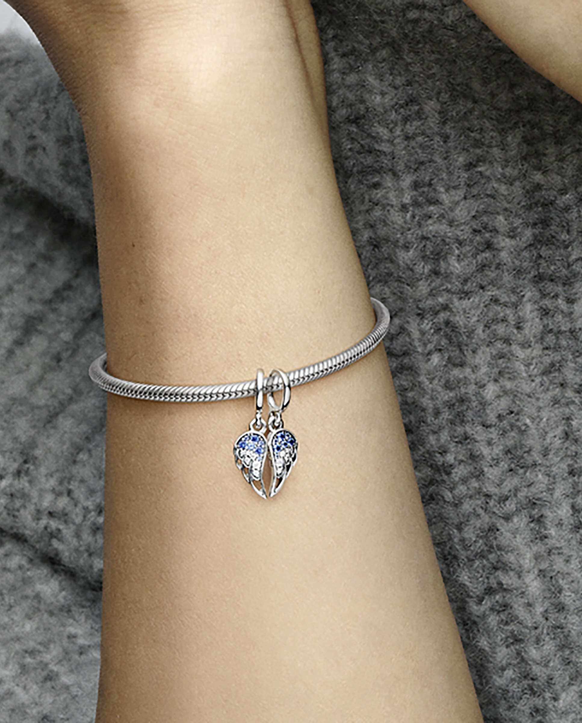 Charm colgante alas de ángel divisibles brillantes - PANDORA - Azul Azul-3