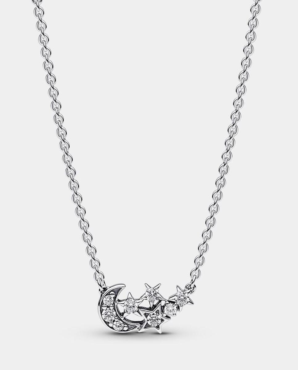 Collar luna y estrella brillantes - PANDORA - Blanco Blanco-1
