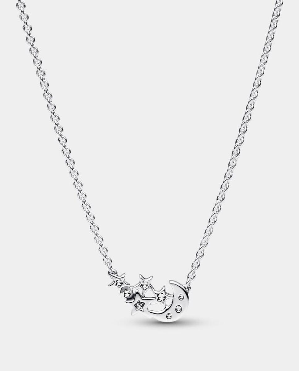Collar luna y estrella brillantes - PANDORA - Blanco Blanco-2