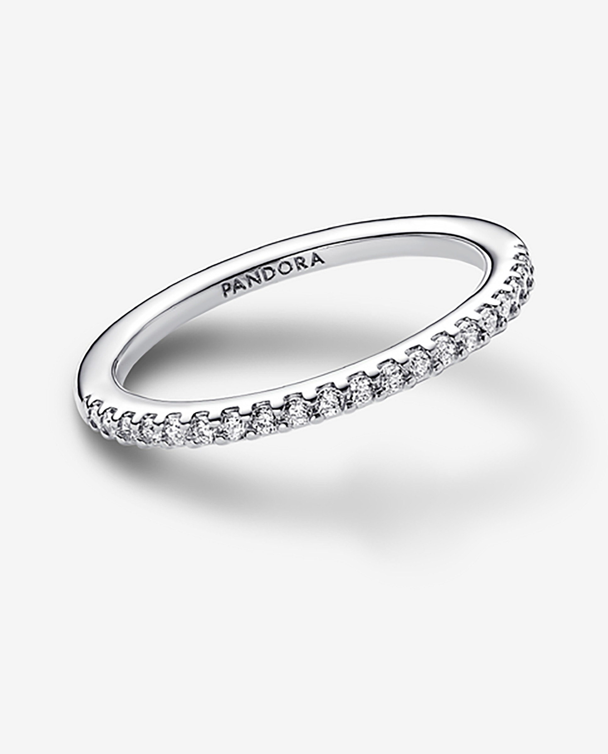 Anillo en plata de ley Banda Brillante - PANDORA - Blanco Blanco-2