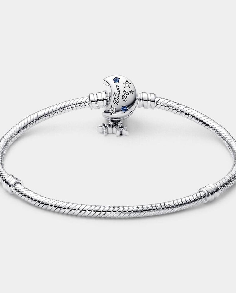 Pulsera Cadena de Serpiente con Cierre Luna Brillante - PANDORA - Azul Azul-2