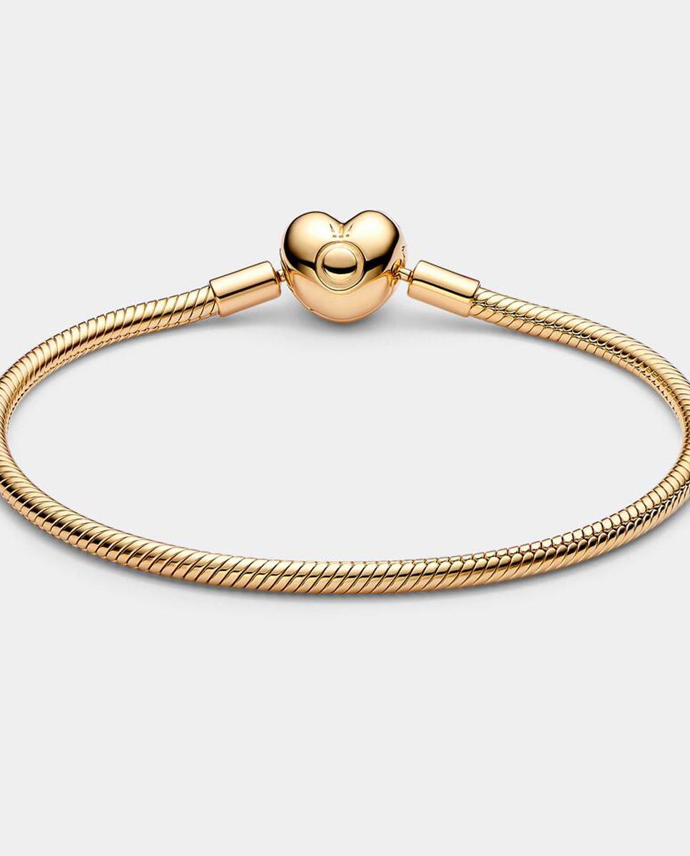 Pulsera pandora moments cadena de serpiente con cierre de corazón - Oro Oro-2