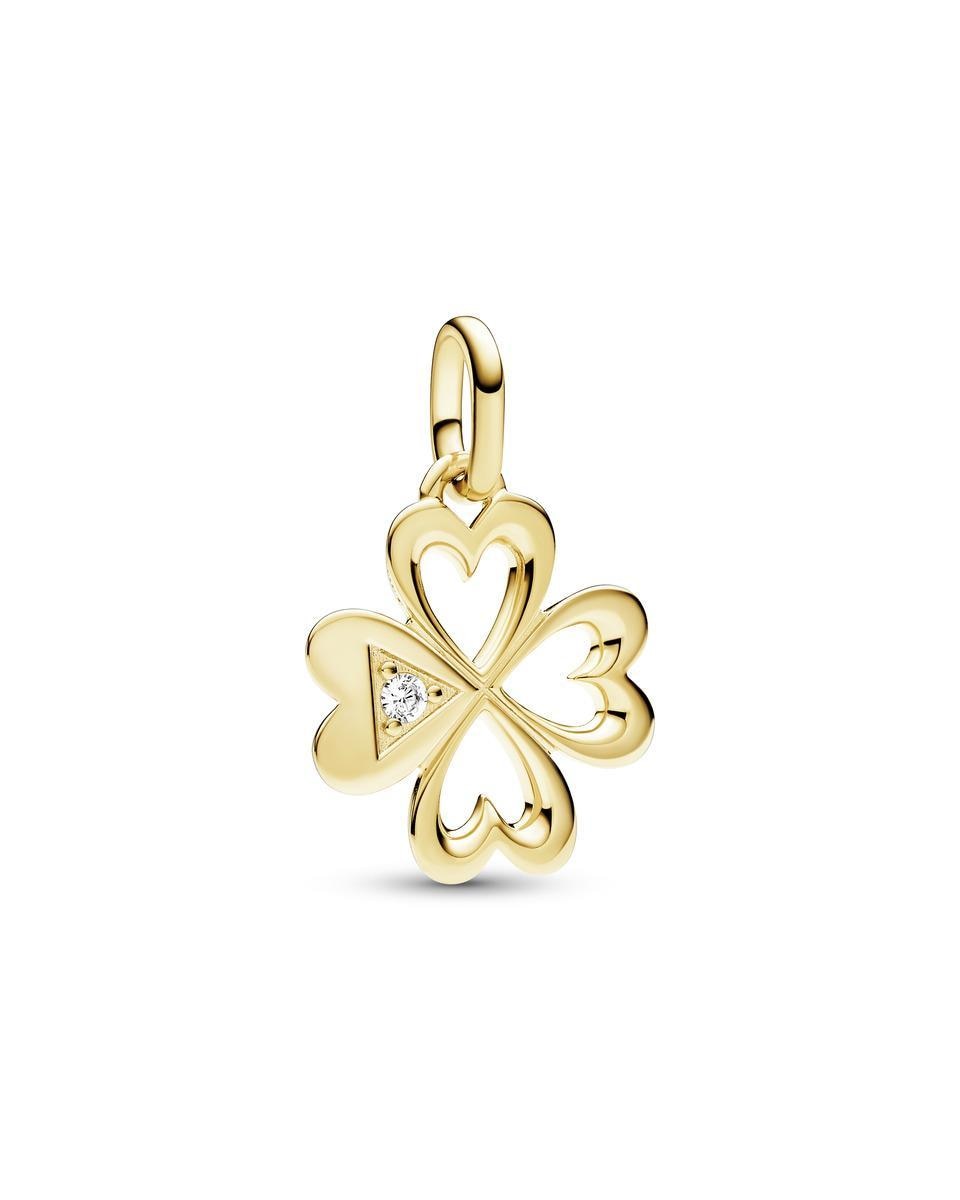 Charm medallón corazón trébol de cuatro hojas pandora me - Blanco Blanco-1