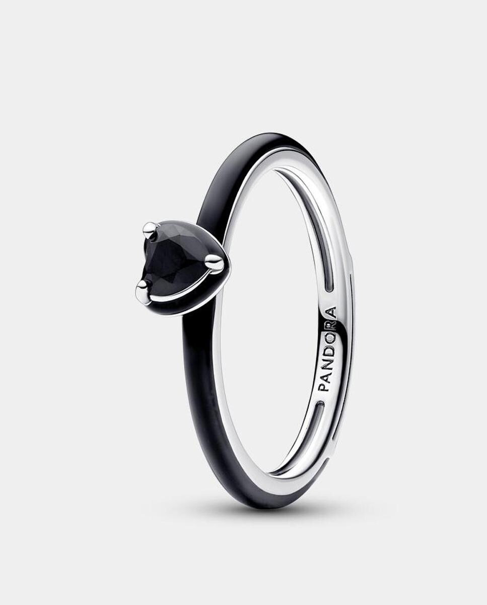 Anillo en plata de ley Pandora ME Corazón Chakra Negro 10/50 Negro