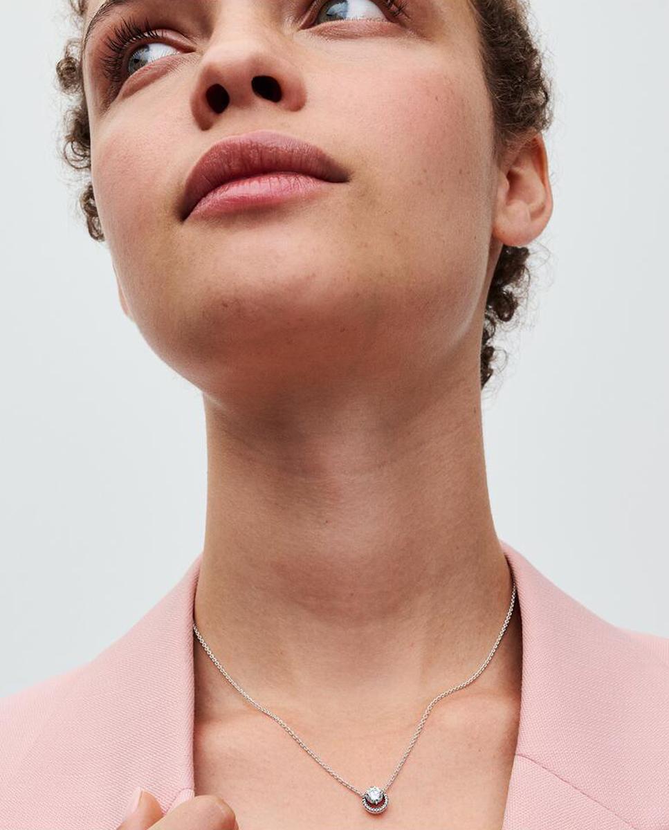 Collar halo redondo brillante - PANDORA - Blanco Blanco-3