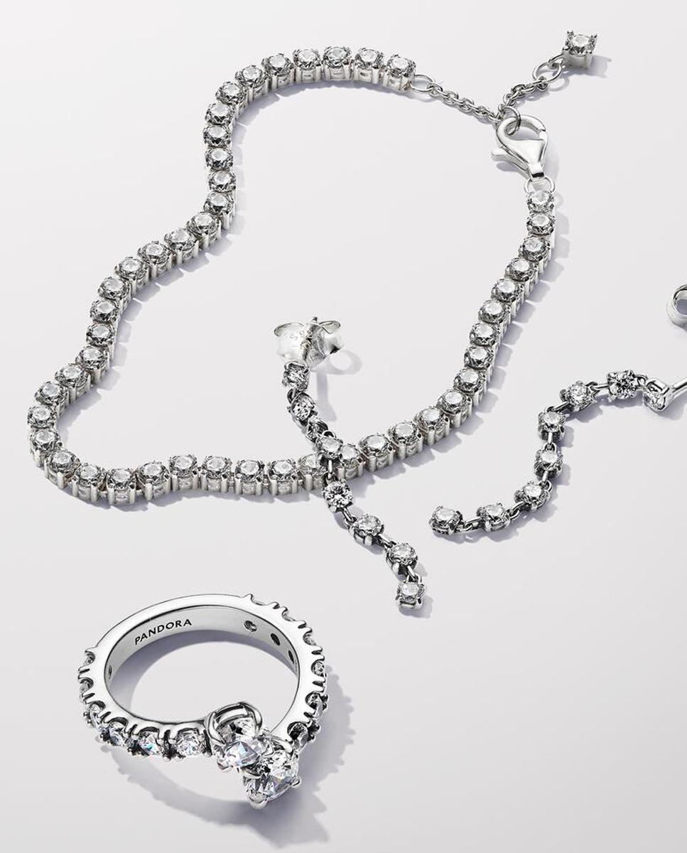Pendientes colgantes ocho gemas brilantes - PANDORA - Blanco Blanco-2