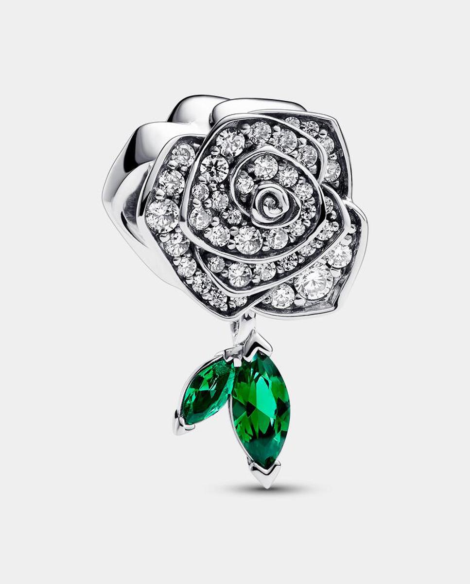 Charm rosa floreciendo brillante - PANDORA - Verde Verde-1