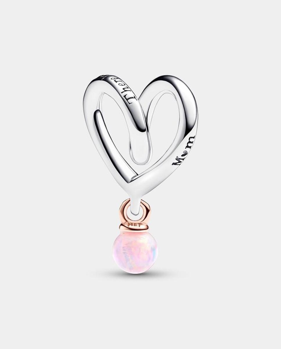 Charm corazón envuelto en dos tonos - PANDORA - Rosa Rosa-1