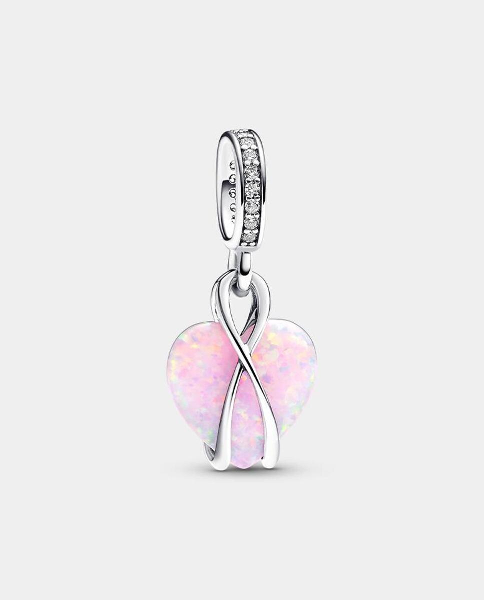 Charm colgante corazón opalescente mamá - PANDORA - Rosa Rosa-1