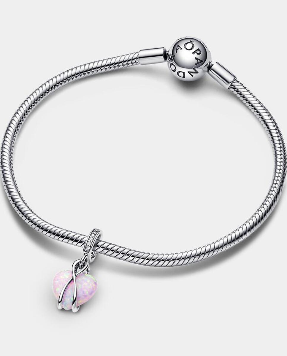 Charm colgante corazón opalescente mamá - PANDORA - Rosa Rosa-2
