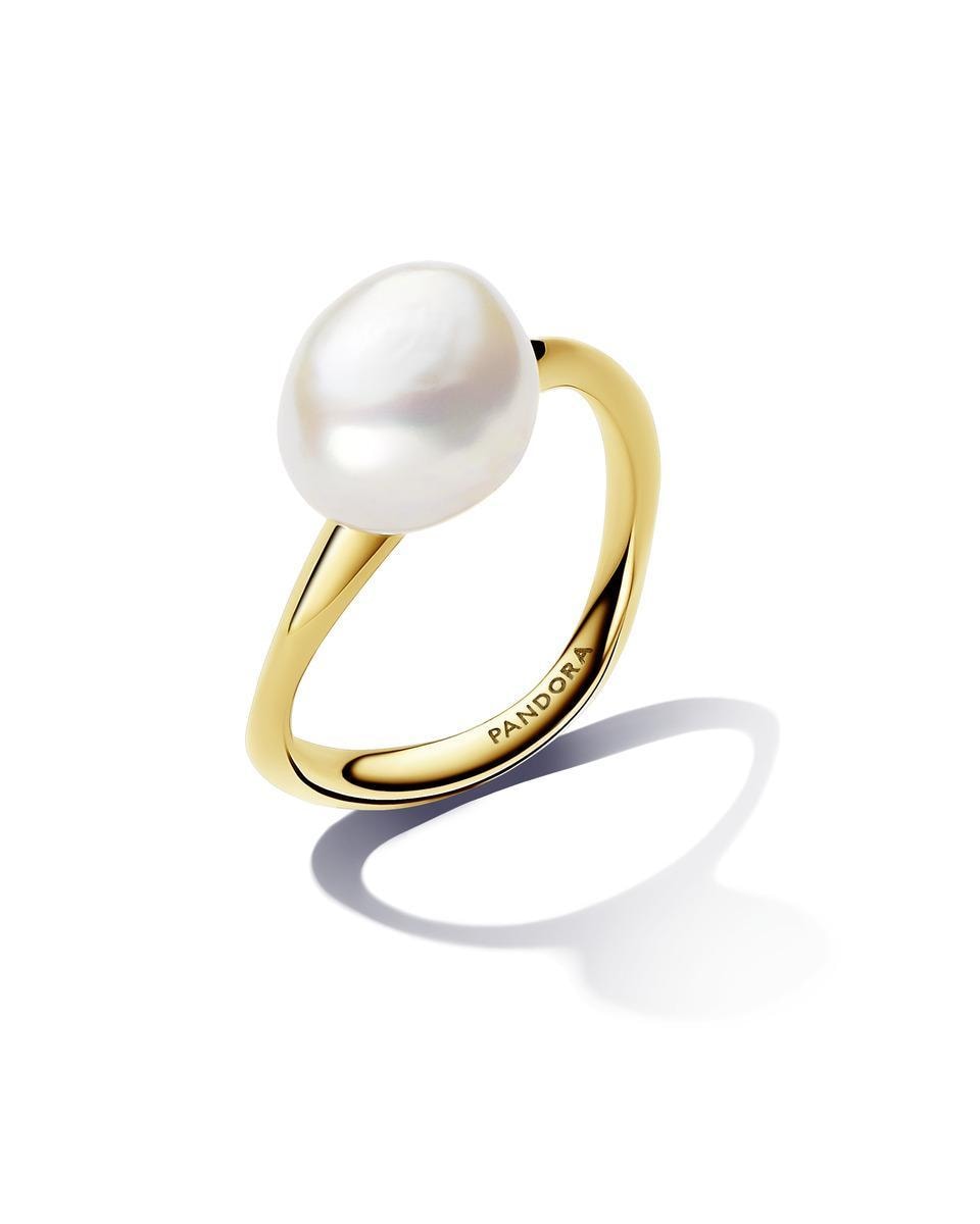 Anillo Perla Cultivada de Agua Dulce Barroca Blanco-1