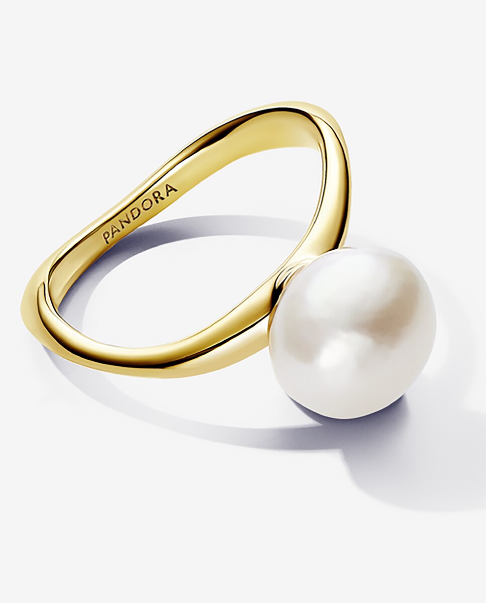 Anillo Perla Cultivada de Agua Dulce Barroca Blanco-2
