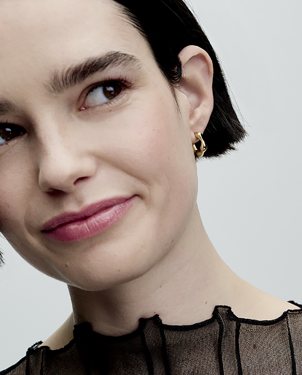 Pendientes de Aro Abierto Forma Orgánica Oro-2