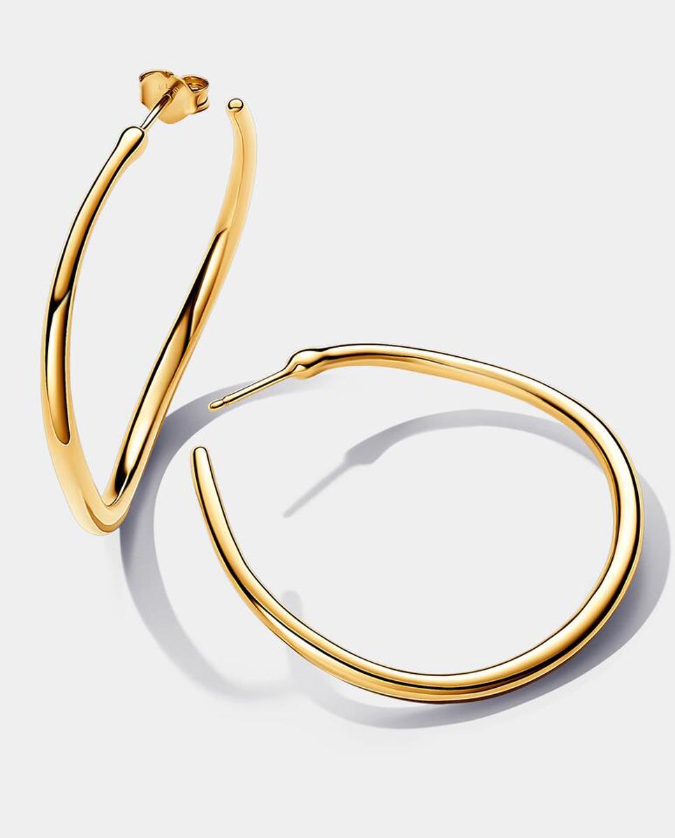 Pendientes de aro abiertos de 42 mm forma orgánica - PANDORA - Oro Oro-1
