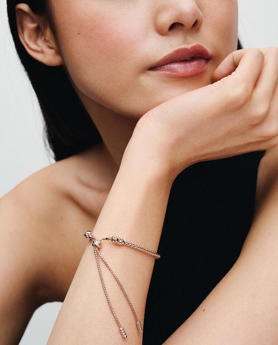 Pulsera pandora moments cadena con tachuelas deslizante - Oro Oro-3