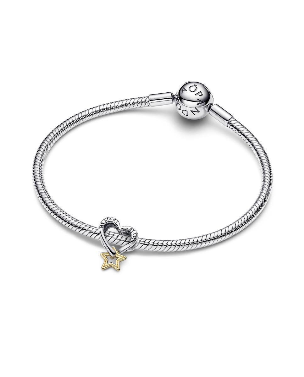 Charm estrella y corazón de la suerte Plata PANDORA Plata-2