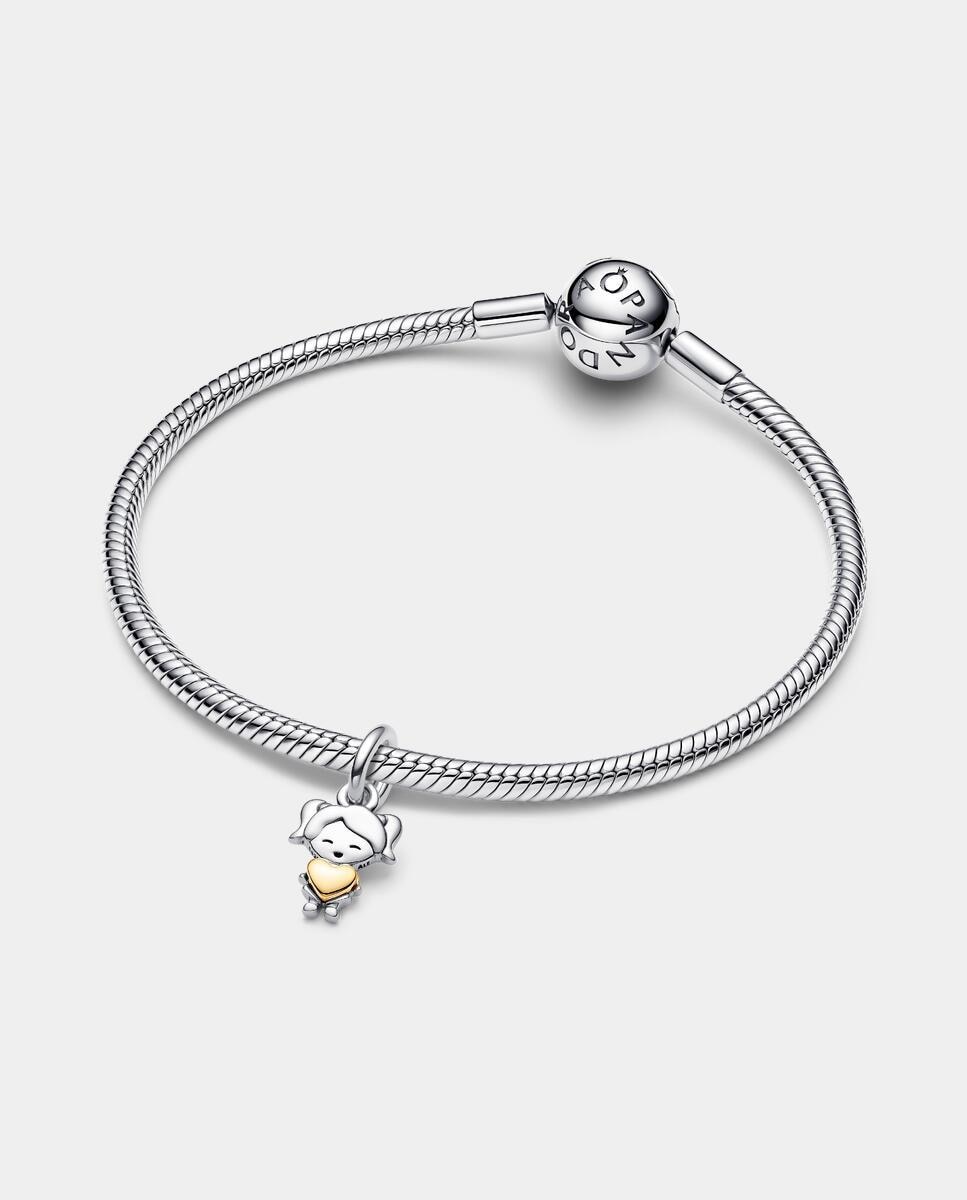 Charm colgante chica feliz - PANDORA - Plata Plata-2