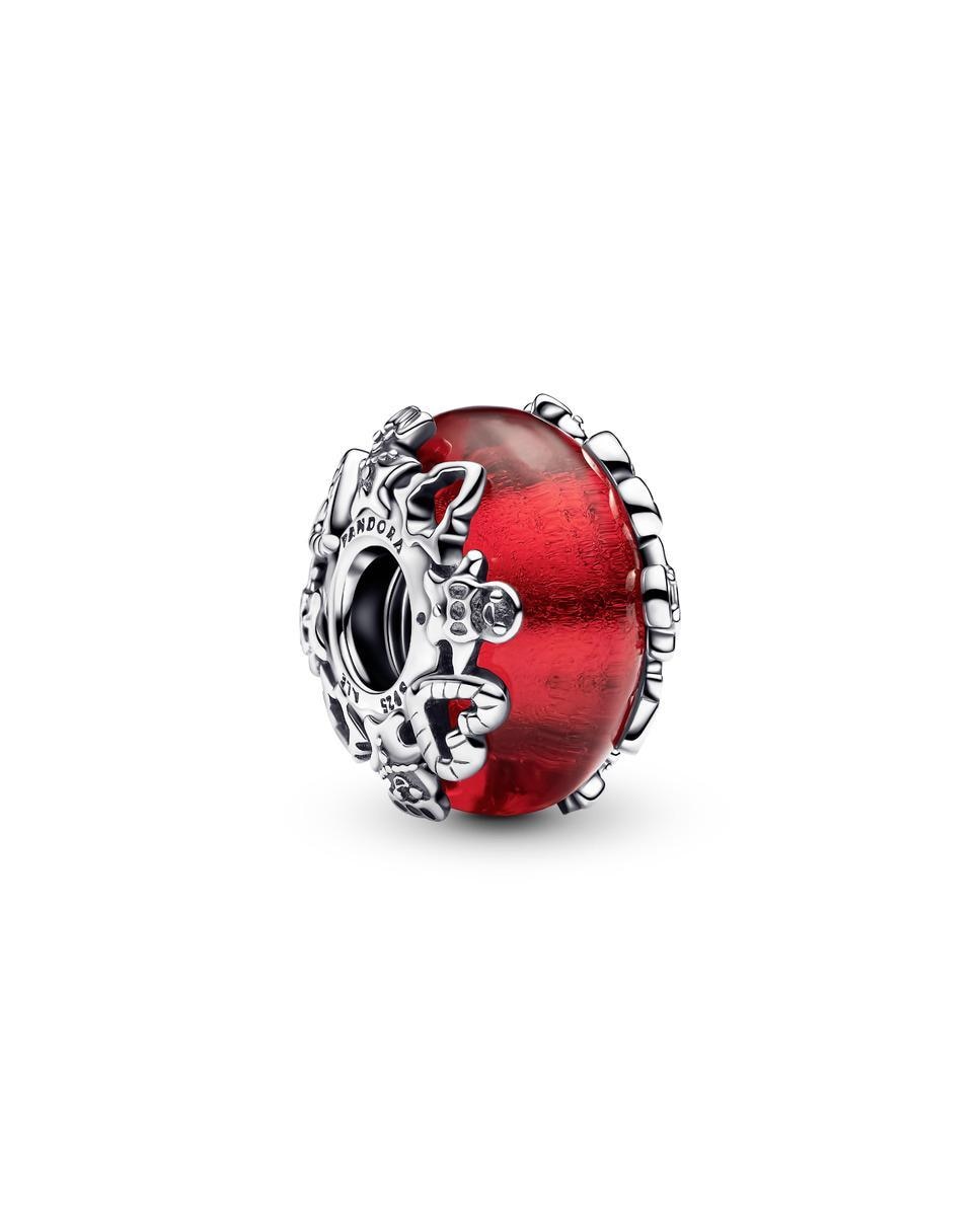 Charm en plata de ley de cristal de murano magia navideña - PANDORA - Rojo Rojo-1