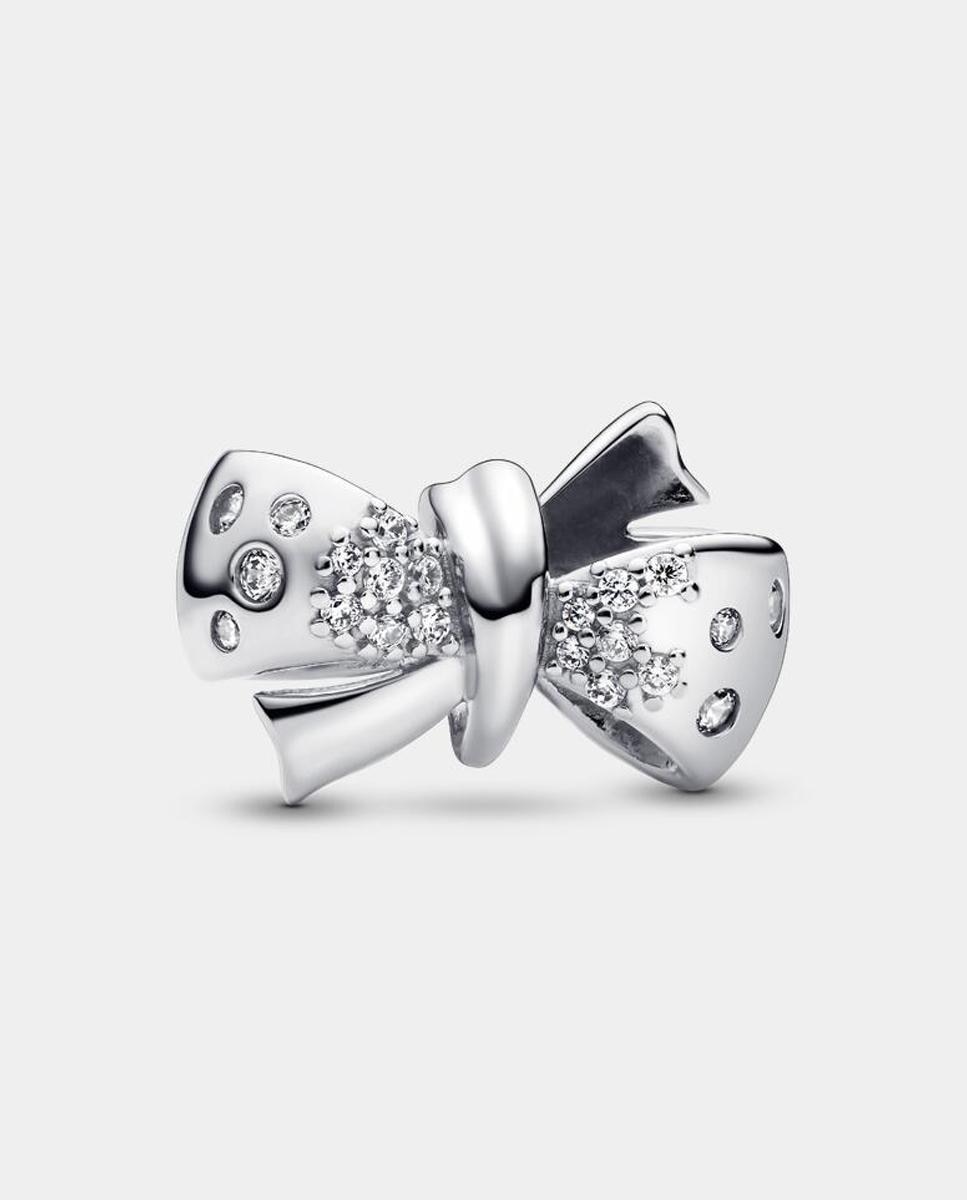 Charm en plata de ley lazo brillante - PANDORA - Blanco Blanco-1