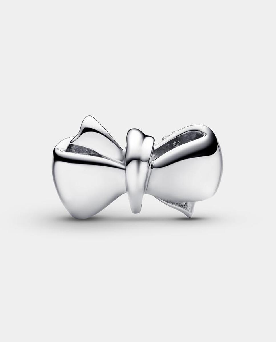 Charm en plata de ley lazo brillante - PANDORA - Blanco Blanco-2