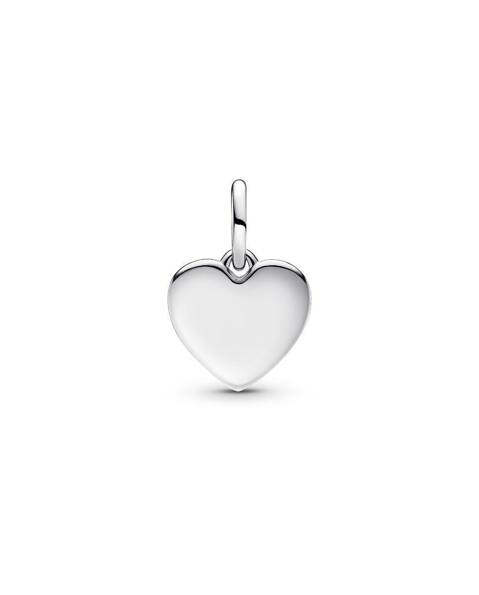 Charm en plata de ley colgante grabable corazón amor - PANDORA - Blanco Blanco-2