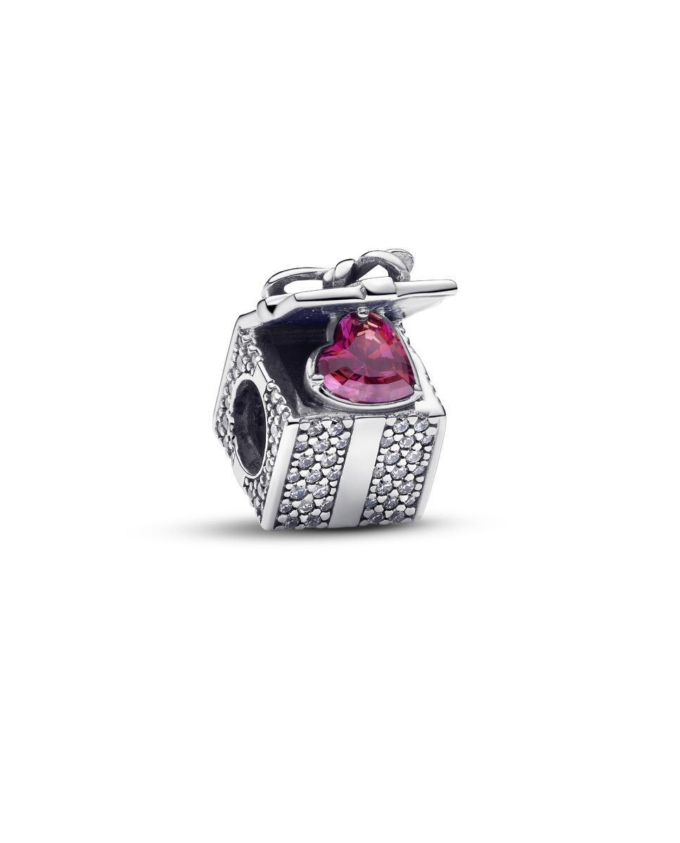 Charm en plata de ley caja regalo brillante - PANDORA - Rojo Rojo-2