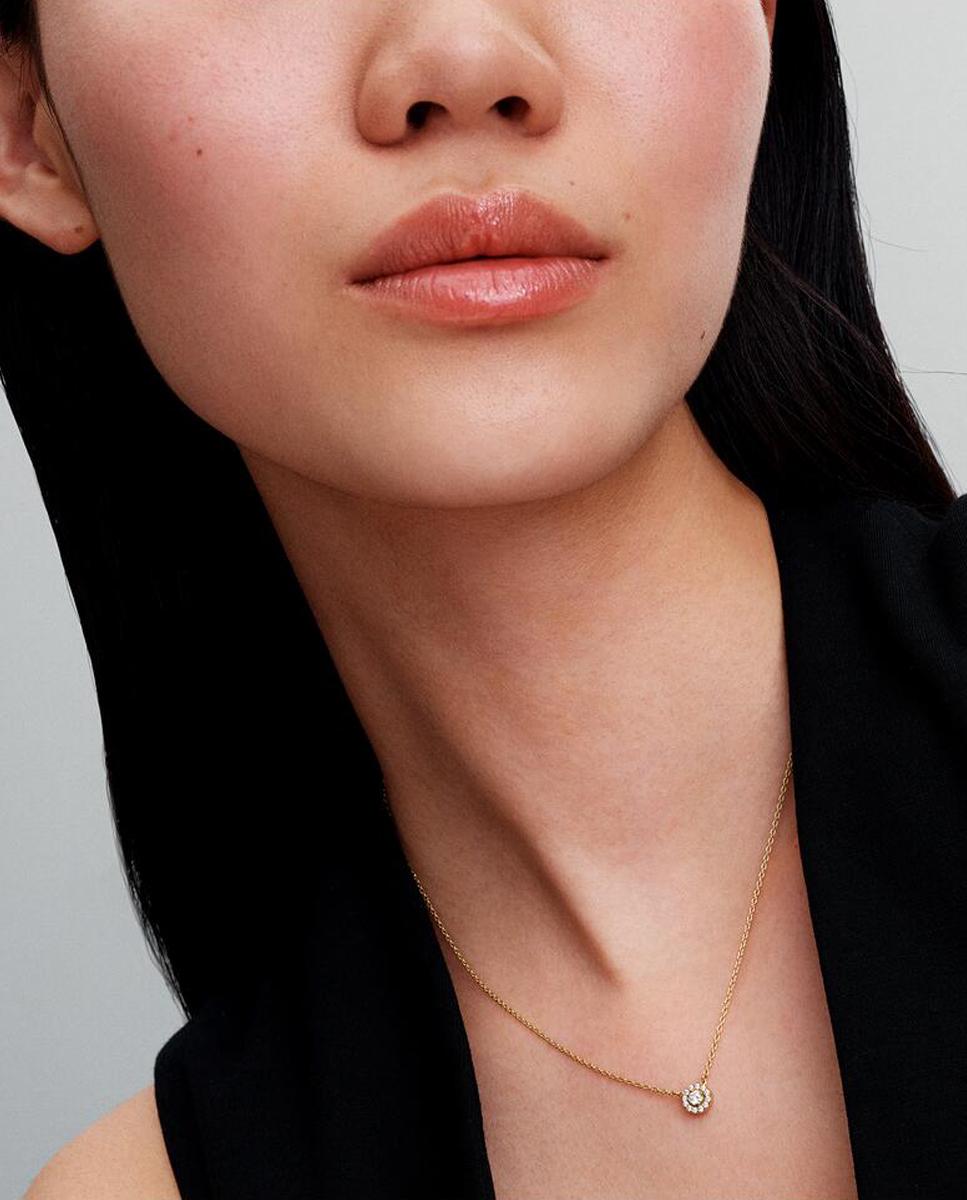 Imagen 3 de Collar halo redondo en pavé - Blanco Blanco