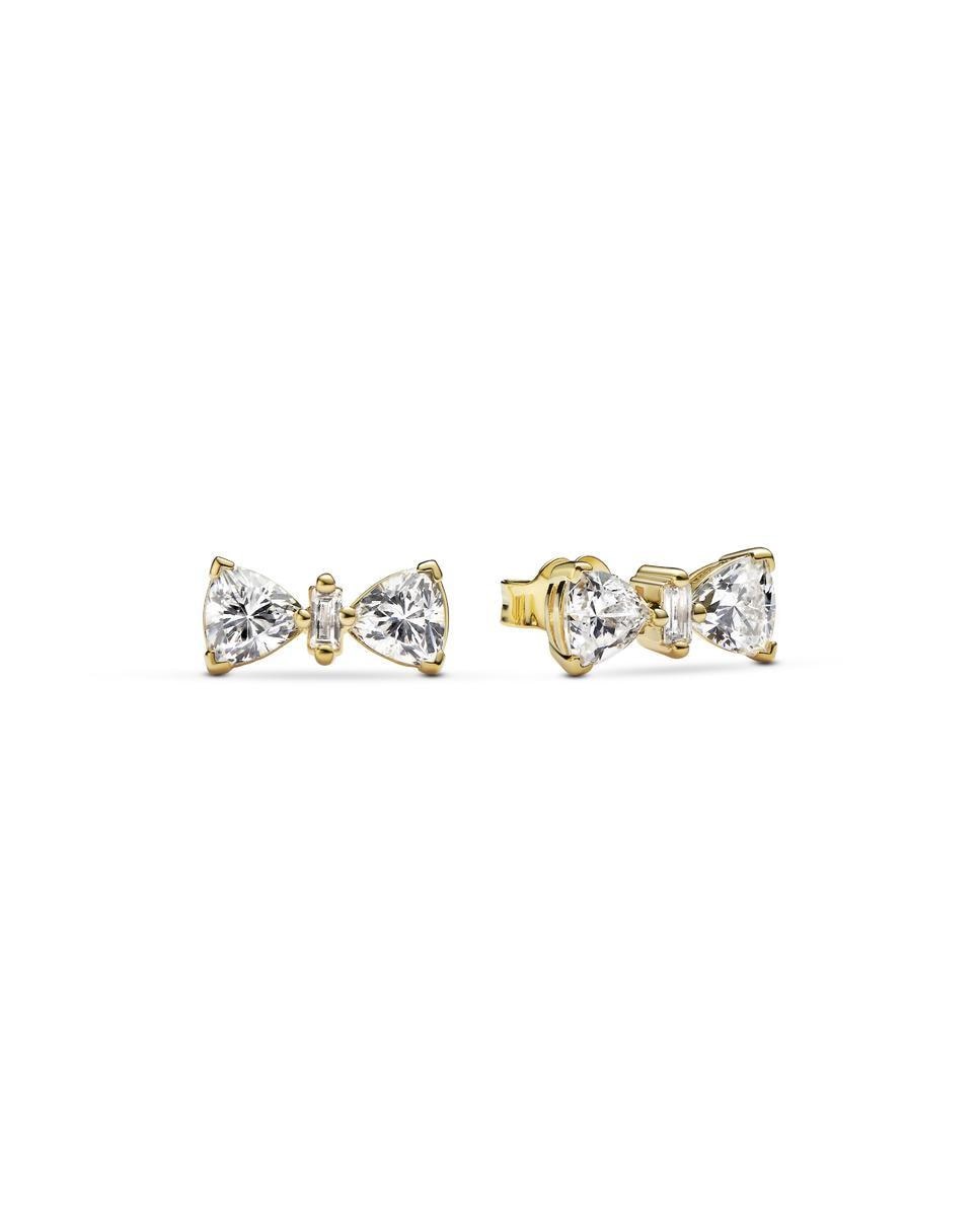 Pendientes de botón lazo brillante - PANDORA - Blanco Blanco-1