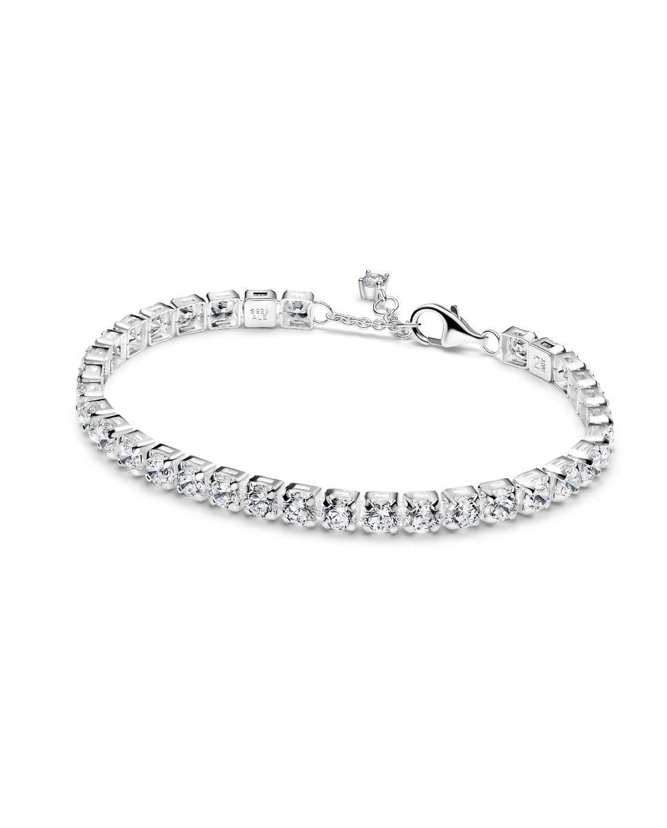 Pulsera tennis en plata de ley tenis ancha brillante - PANDORA - Blanco Blanco-1