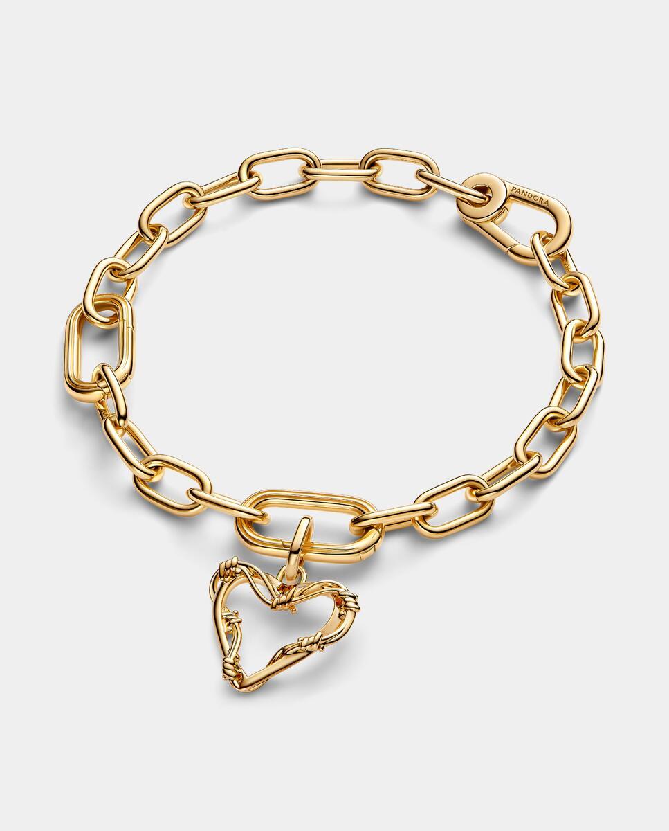 Charm medallón pandora me corazón de alambre - Oro Oro-1