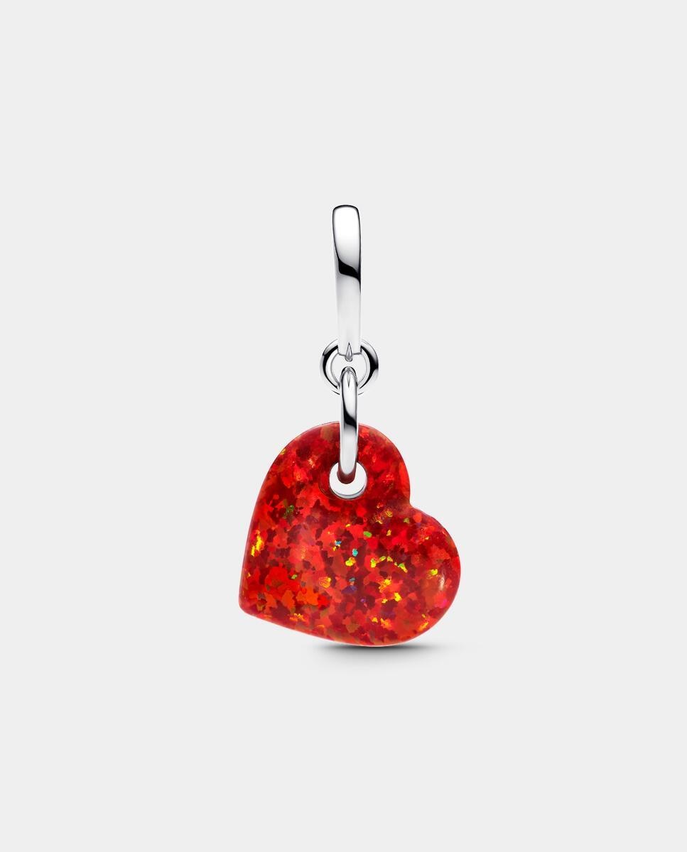 Imagen 1 de Charm en plata de ley colgante corazón rojo opalescente - PANDORA - Rojo Rojo