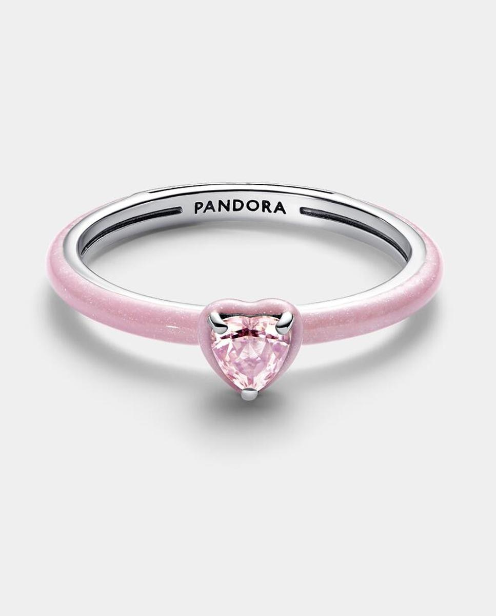 Anillo en plata de ley Corazón Chakra - PANDORA - Rosa Rosa-2