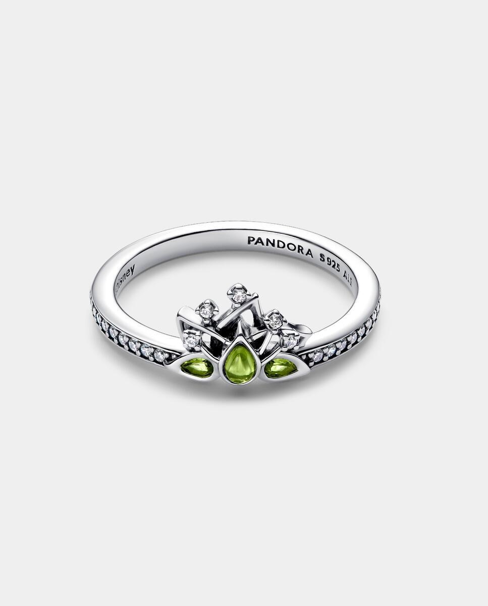 Imagen 0 de Anillo en plata de ley tiara princesa tiana de disney Verde