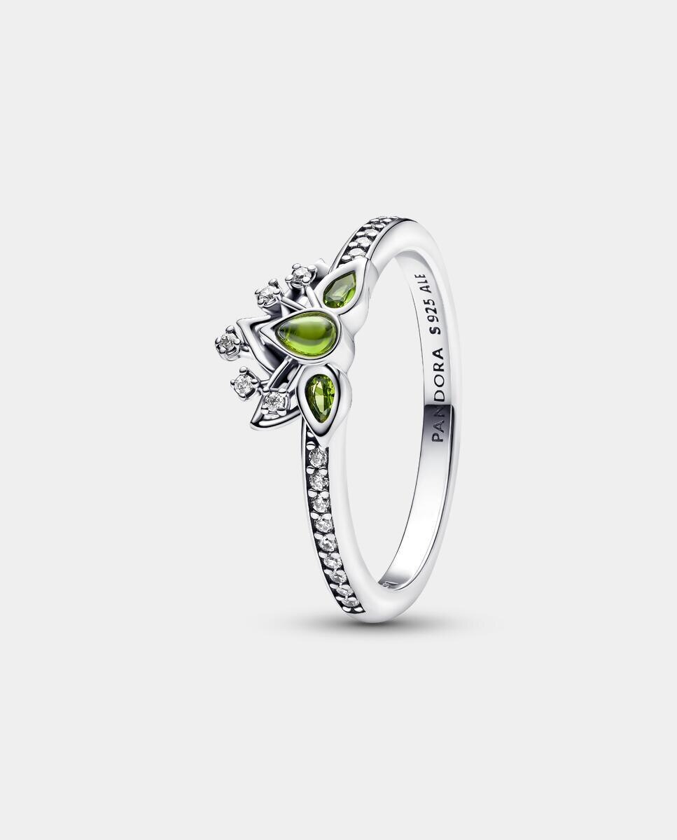 Anillo en plata de ley tiara princesa tiana de disney - Verde Verde-4