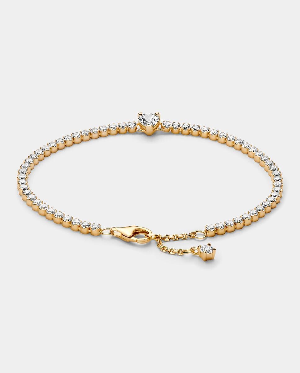 Pulsera tennis corazón brillante - PANDORA - Blanco Blanco-1