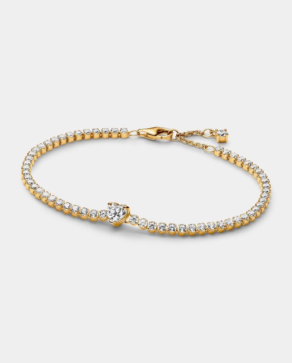 Pulsera tennis corazón brillante - PANDORA - Blanco Blanco-4
