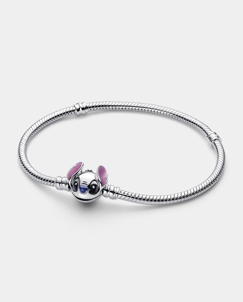 Pulsera en plata de ley Cadena de Serpiente Stitch de Disney 17 Morado