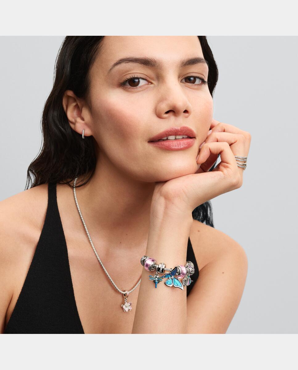 Charm en plata de ley colgante doble libélula - PANDORA - Azul Azul-3
