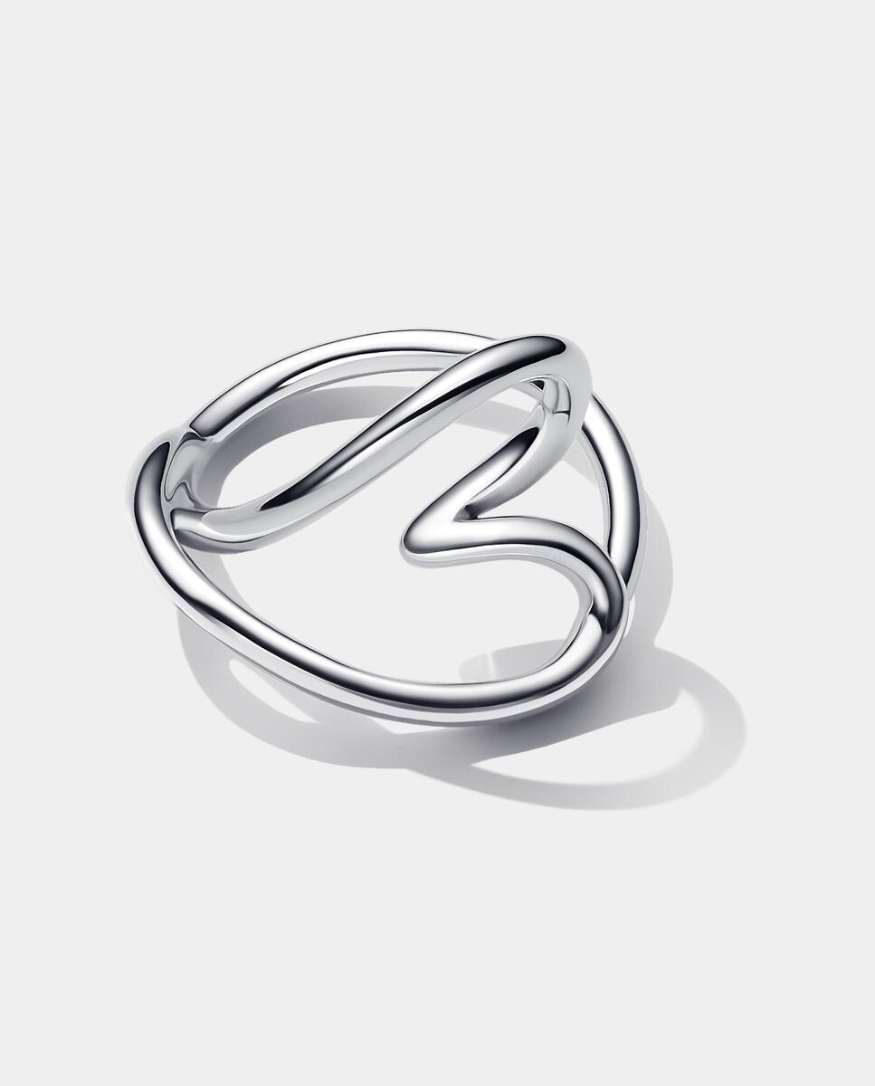 Anillo en de ley Corazón Forma Orgánica - PANDORA - Plata Plata-1