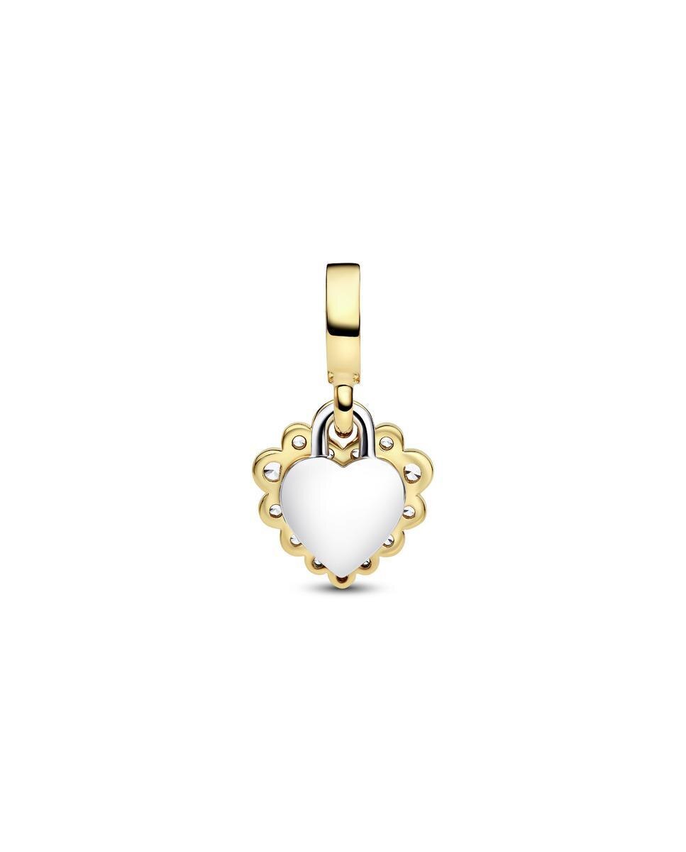 Charm colgante doble corazón brillante - PANDORA - Blanco Blanco-2