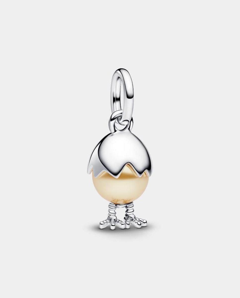 Charm en plata de ley colgante huevo de pascua - PANDORA - Amarillo Amarillo-1