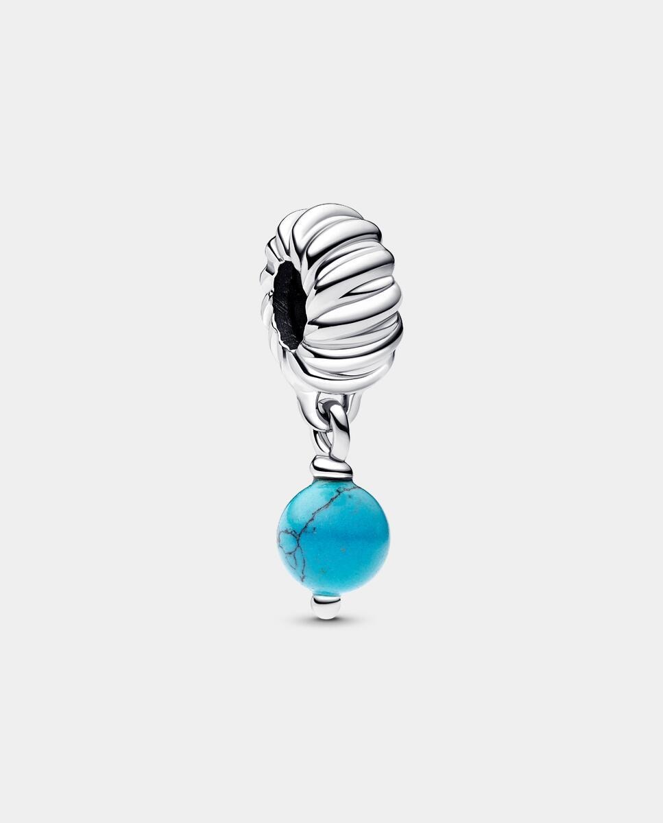Charm en plata de ley Colgante Color Turquesa Azul-1